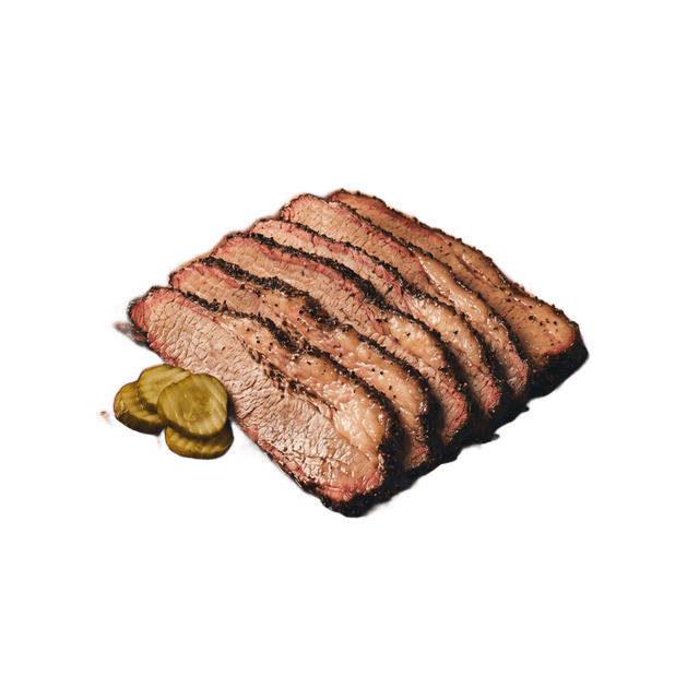 Sliced brisket on butcher paper